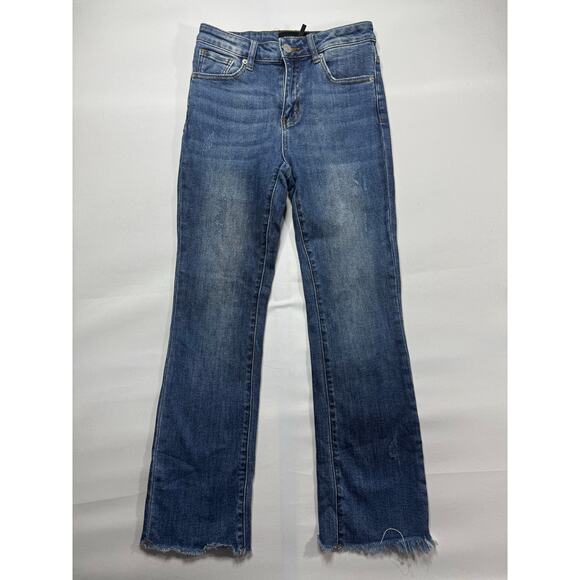 Risen Jeans Women's Raw Hem Straight Leg Stretch Denim Jeans - Size 3 (26x26) - Picture 1 of 5